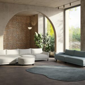 Samba is versatile luxury piece of furniture. This sofa is customizable :lerge selection of fabrics and modular sofa. You can create a beautiful corner sofa . SOUL Furniture, Dublin