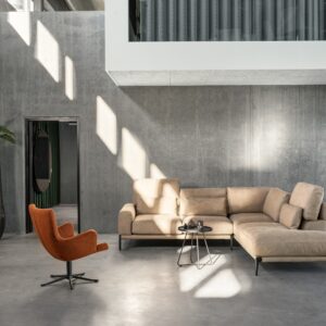 June Sofa-stylish modern sofa in boucle fabric biege. Soul Furniture near me , Dublin