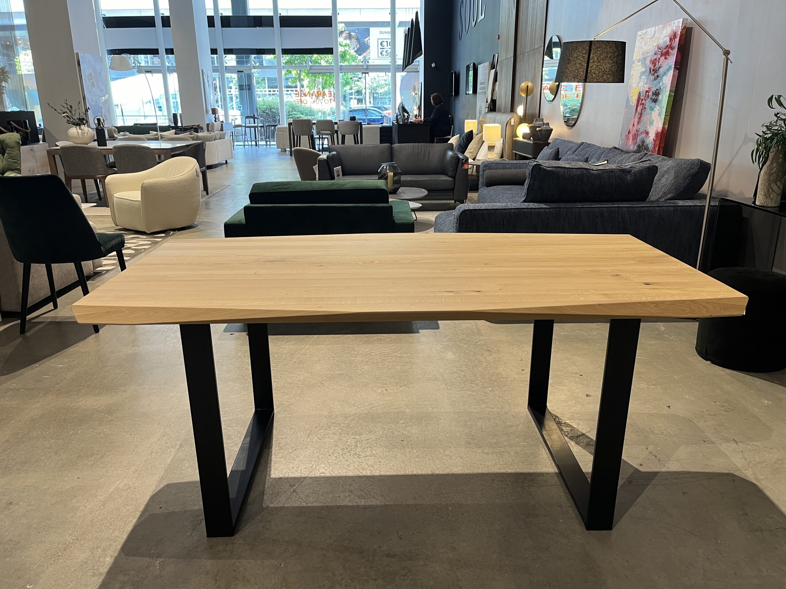 Solid wild oak dining table 180 display model for sale at SOUL, Furniture, Dublin