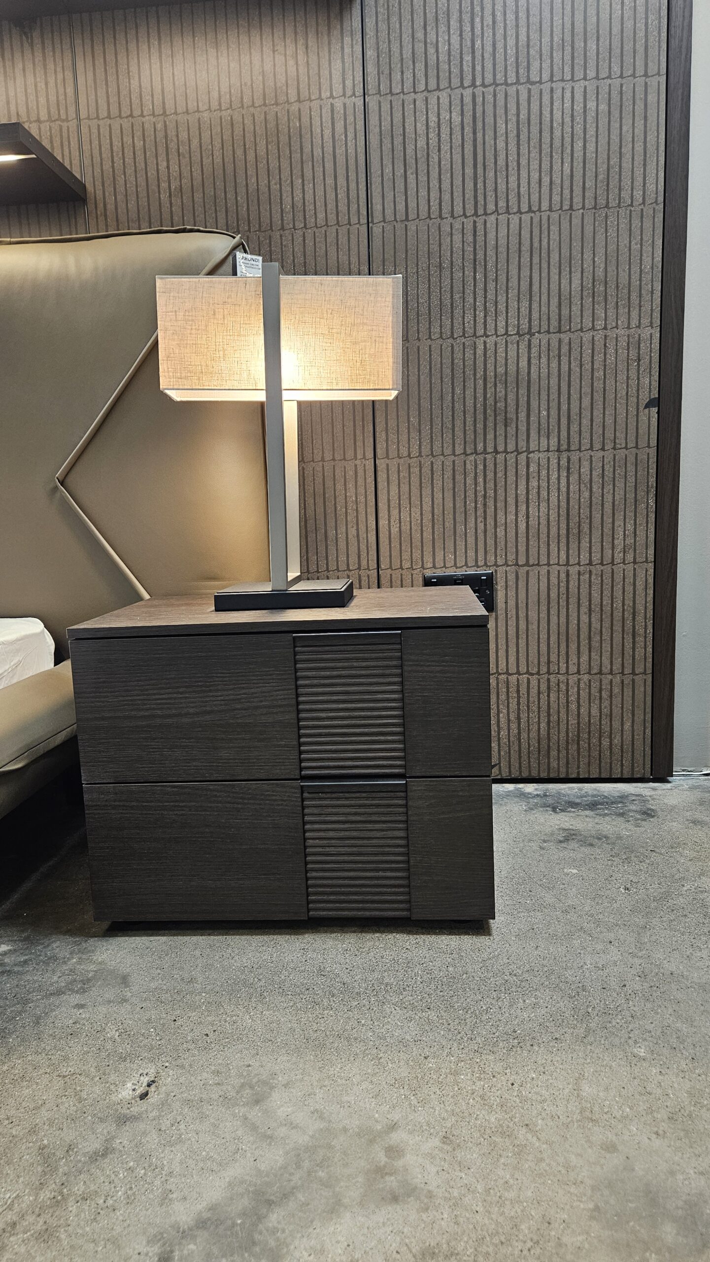 Bedside Locker, Set of 2 in walnut colour.