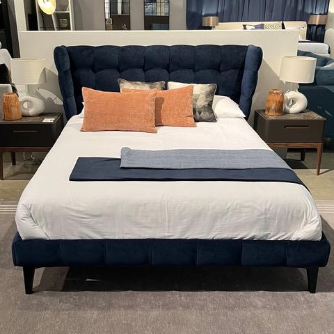 Bedframe Clearance Bed Blue Fabric Double bed